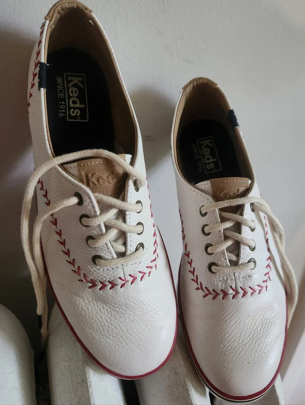 Keds Champion Pennant Leather Sneakers Baseball Sz. 7